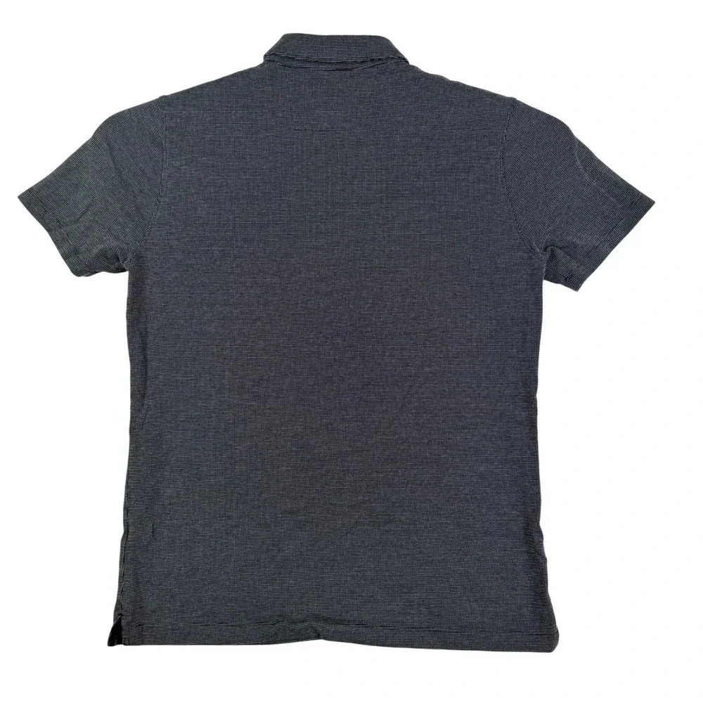 Banana Republic Mens L Dress Polo Shirt Charcoal‎ Gray Textured Dot Pattern